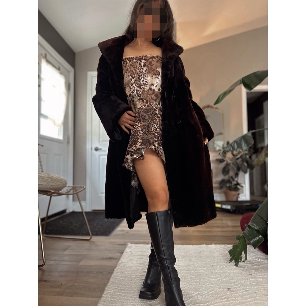 Vintage 1960s Chocolate Brown Fur Jacket